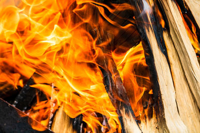 High angle view of bonfire