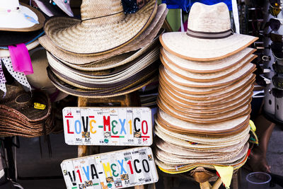 Clothes for sale at market stall