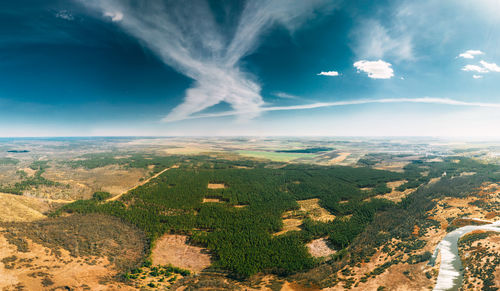 Aerial view of townscape against sky