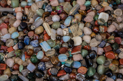 Full frame shot of stones in market