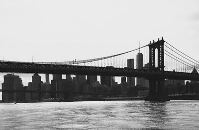 Suspension bridge over river