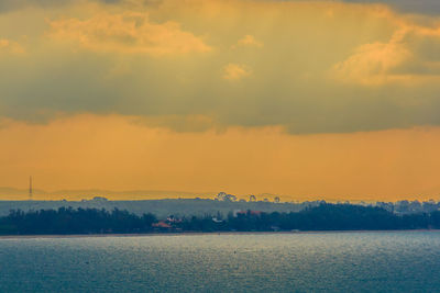 View of sea against cloudy sky