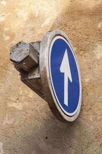 Close-up of road sign