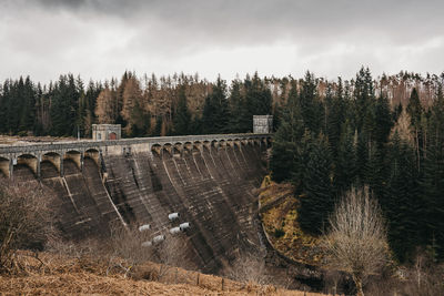 Laggan dam and roy bridge on river spean in scottish highlands, scotland.