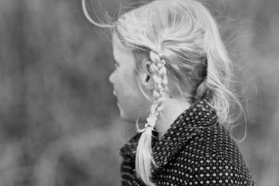 Side view of girl looking away