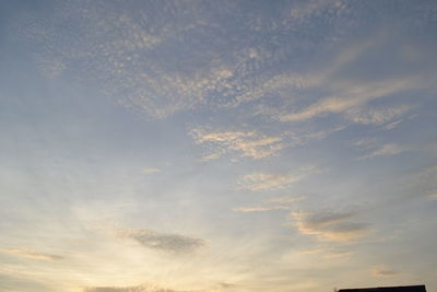 Low angle view of sky during sunset