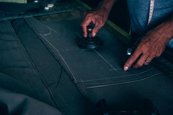 Close-up of the hands of a tailor