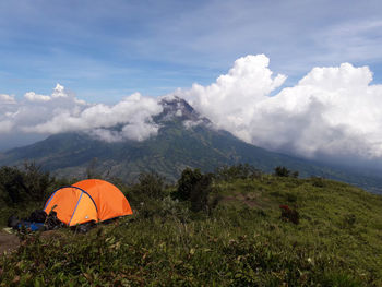 Scenic view of mountains against sky