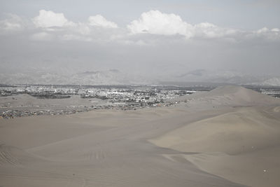 Aerial view of sea against sky