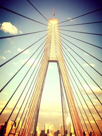 Low angle view of suspension bridge