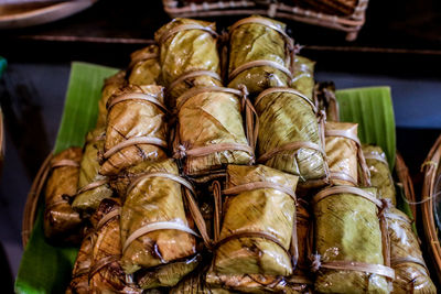 Close-up of spices for sale at market