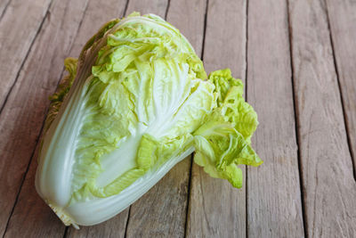 High angle view of vegetable on table