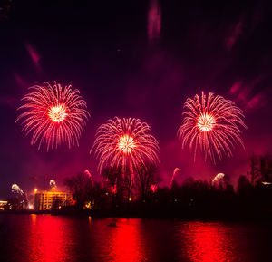 A beautiful, colorful fireworks during the independence day celebration in riga, latvia