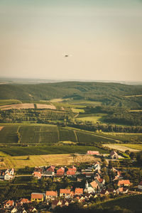 Aerial view of agricultural landscape