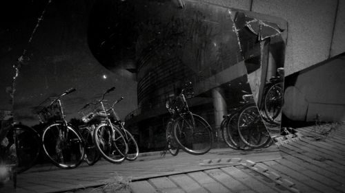 Bicycles parked at roadside