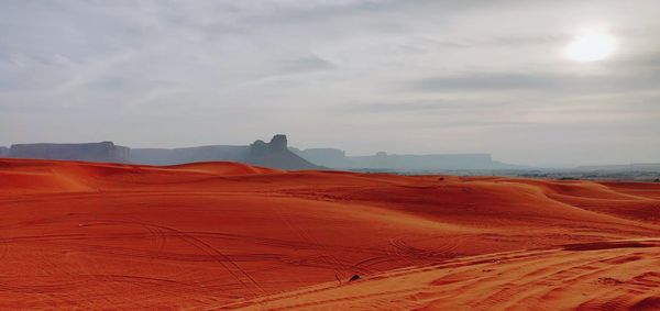 Scenic view of desert against sky