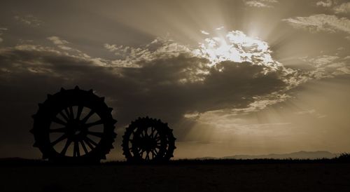 Silhouette landscape at sunset