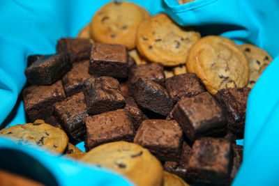 Freshly baked brownies and chocolate chip cookies