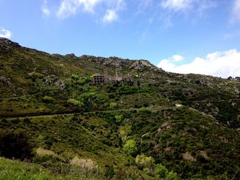 Scenic view of landscape and mountains against sky