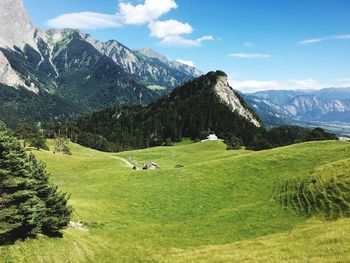 Scenic view of mountains against sky