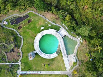 Beautiful aerial view, tourist hill on mount ciremai, kuningan, west java-indonesia.