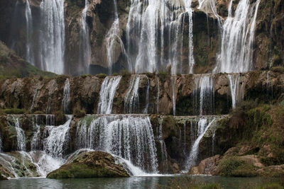 Scenic view of waterfall