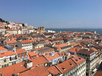 High angle view of town