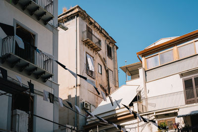 Low angle view of building against clear sky