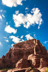 Low angle view of rock formations