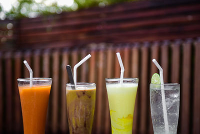 Close-up of beer in glass