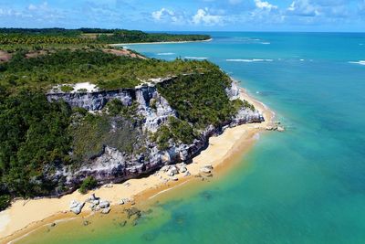 High angle view of beach against sky