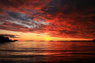 Scenic view of sea against cloudy sky