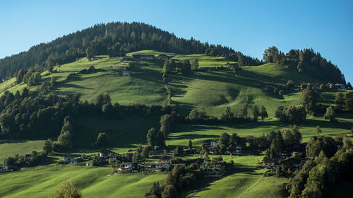 Panoramic view of landscape against clear sky