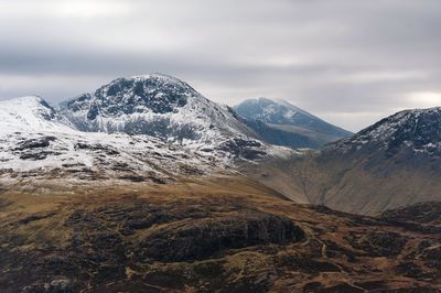 Scenic view of snowcapped mountain against sky