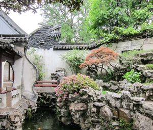 Fountain in garden