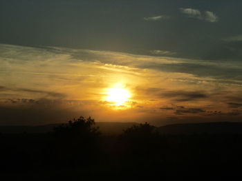 Scenic view of silhouette landscape against sky during sunset