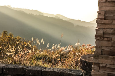 Scenic view of mountains against sky