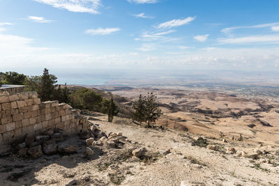 Aerial view of landscape against cloudy sky