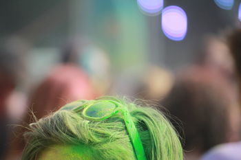 Close-up of colorful hair