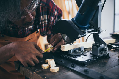 Man working on table