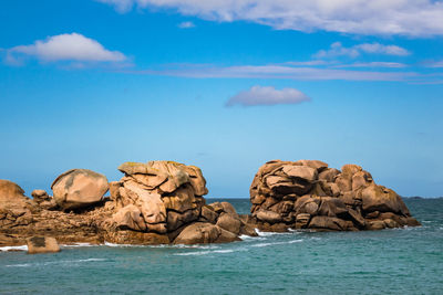 Cote de granit rose against cloudy sky