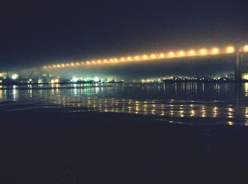 City lit up at night