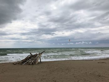 Scenic view of beach against sky