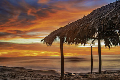 Scenic view of beach during sunset