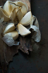 Close-up of garlics on table
