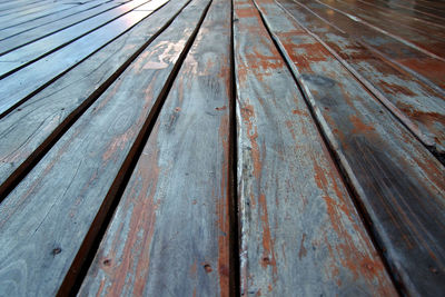 Close-up of wood track