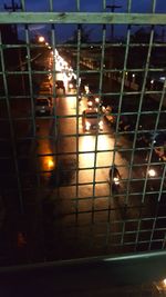 High angle view of illuminated lights