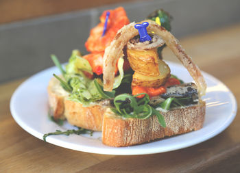 Close-up of served food