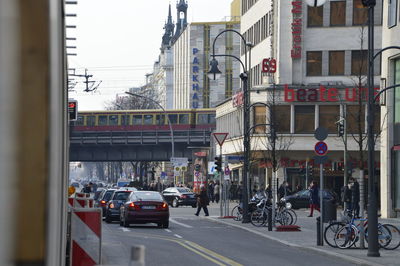 Cars on street in city