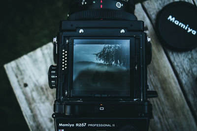 Close-up of camera